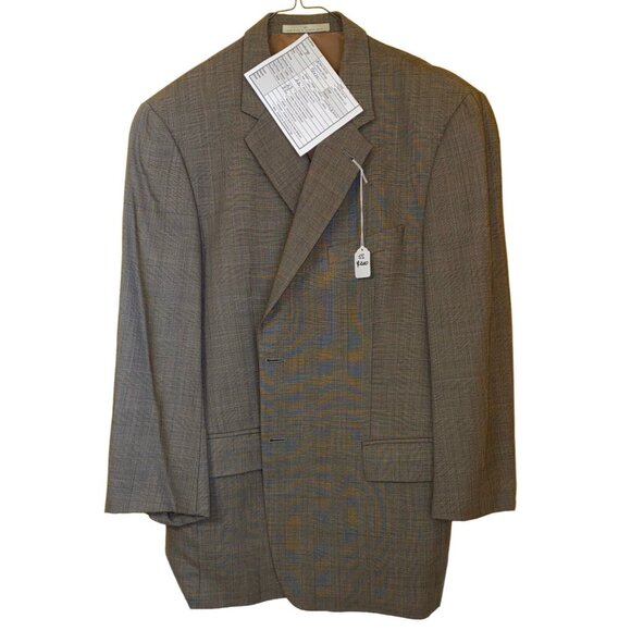 Joseph Abboud Mens Brown Plaid Blazer Size 32 X 21 Wool Blend 2-Button Jacket Ma - Picture 8 of 9